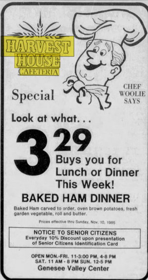 Harvest House Cafeteria - Nov 07 1985 Article